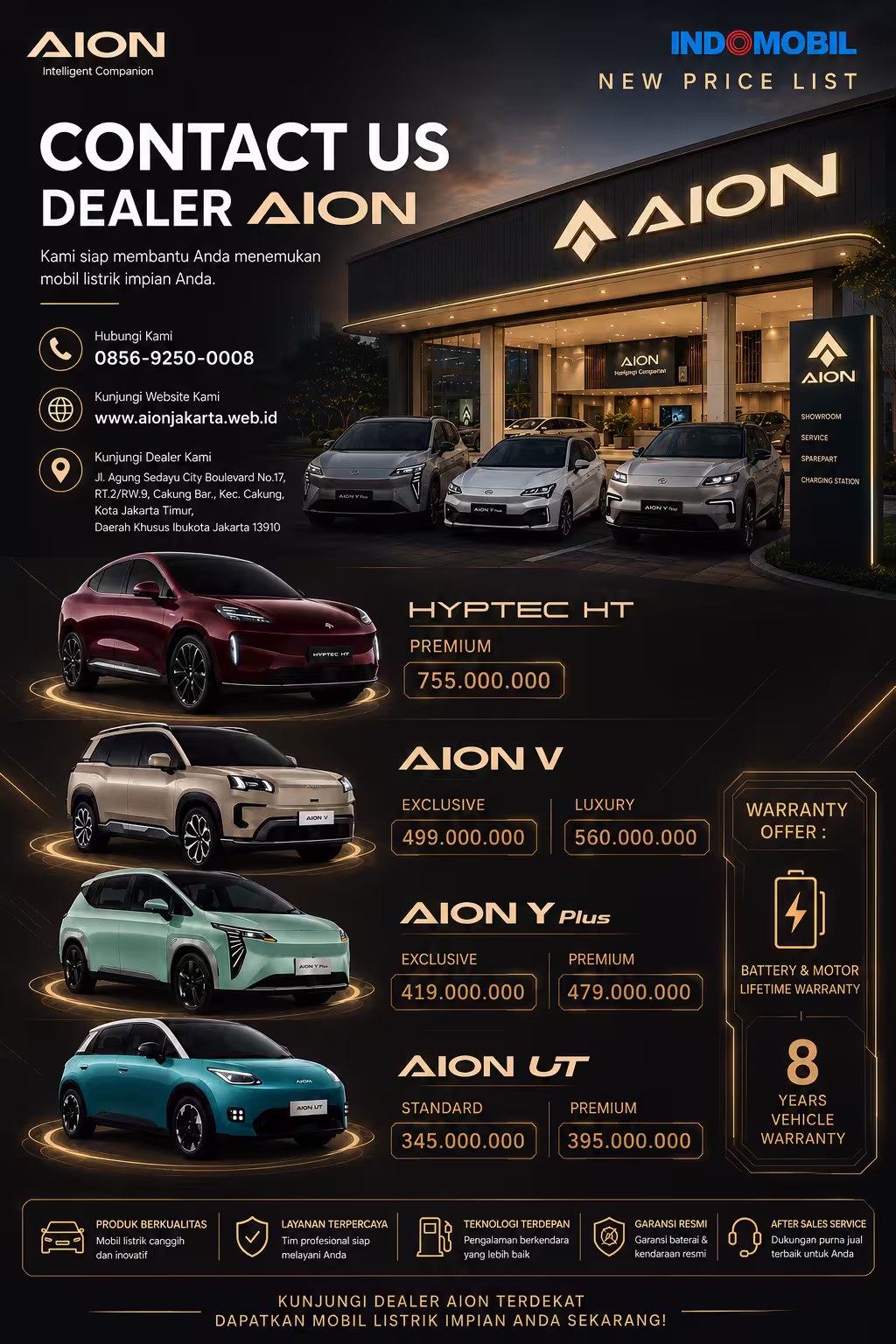 Daftar Harga Mobil Aion di Dealer Kelapa Gading